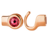 Hook clasp rose gold with crystal stone Indian Pink 7mm (ID 5x2) 24K rose gold-plated