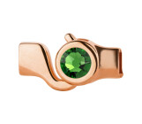 Hook closure rose gold with crystal stone Fern Green 7mm (ID 5x2) 24K rose gold plated