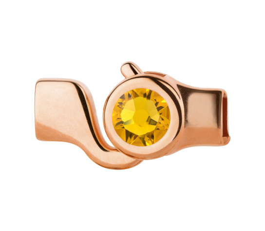 Cierre de gancho oro rosa con cristal Sunflower 7mm (ID 5x2) 24K chapado en oro rosa