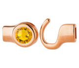 Hakenverschluss rose gold mit Kristallstein Sunflower 7mm (ID 5x2) 24K rose vergoldet