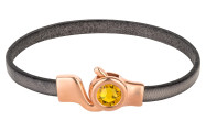 Cierre de gancho oro rosa con cristal Sunflower 7mm (ID 5x2) 24K chapado en oro rosa