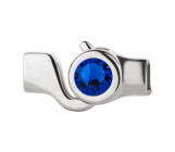 Hook closure silver antique with crystal stone in Majestic Blue 7mm (ID 5x2) 999° antique silver plated