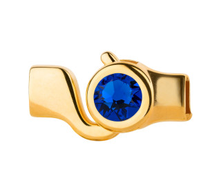 Hakenverschluss gold mit Kristallstein Majestic Blue 7mm...