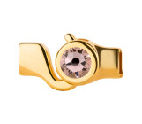 Hakenverschluss gold Kristallstein Vintage Rose 7mm (ID 5x2) 24K vergoldet