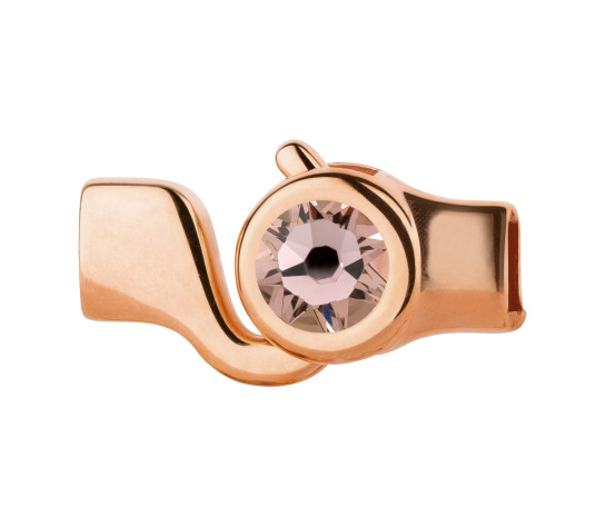 Chiusura a gancio oro rosa con cristallo Vintage Rose 7mm (ID 5x2) 24K placcato oro rosa