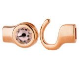 Chiusura a gancio oro rosa con cristallo Vintage Rose 7mm (ID 5x2) 24K placcato oro rosa