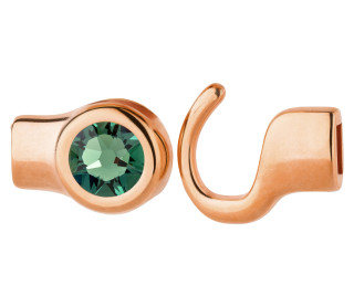 Hook clasp rose gold with crystal stone Erinite 7mm (ID 5x2) 24K rose gold-plated