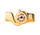 Chiusura a gancio oro con cristallo Light Peach 7mm (ID 5x2) 24K placcato oro