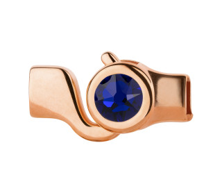 Cierre de gancho oro rosa con cristal Cobalt 7mm (ID 5x2)...