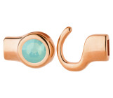 Cierre de gancho oro rosa con cristal Pacific Opal 7mm (ID 5x2) 24K chapado en oro rosa