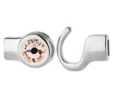 Haaksluiting antiek zilver met kristallen steen Silk  7mm (ID 5x2) 999° antiek verzilverd