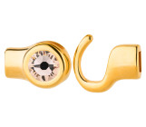 Cierre de gancho dorado con cristal Silk 7mm (ID 5x2) 24K chapado en oro