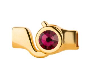 Hook closure gold with crystal stone Ruby 7mm (ID 5x2)...