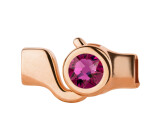 Hakenverschluss rose gold mit Kristallstein Fuchsia 7mm (ID 5x2) 24K rose vergoldet