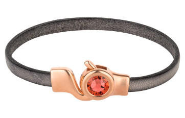 Chiusura a gancio oro rosa con cristallo Padparadscha 7mm (ID 5x2) 24K placcato oro rosa