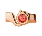 Haaksluiting roségoud met kristallen steen Padparadscha 7mm (ID 5x2) 24K roségoud verguld