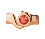 Chiusura a gancio oro rosa con cristallo Padparadscha 7mm (ID 5x2) 24K placcato oro rosa