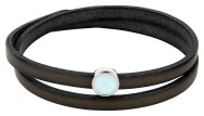 Slider argento antico 9mm (ID 5x2mm) con cabochon in Crystal Powder Blue 7mm 999° argentato stile antico