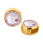 Slider or 9mm (ID 5x2mm) avec cristal en Crystal Lavender DeLite 7mm plaqué or 24K