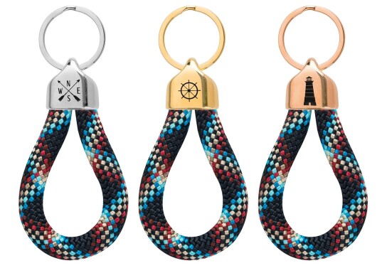 Create your key chain from 10mm sail rope with double end cap and engraving motif Compass/Maritim