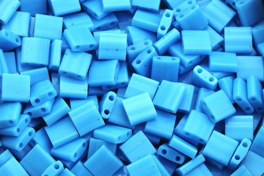 TL0413 Opaque Turquoise Blue 5x5x1.9mm Miyuki Tila Beads
