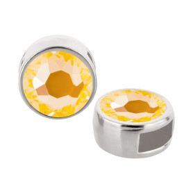 Schiebeperle antik silber 9mm (ID 5x2mm) mit...