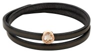 Slider or rose 9mm (ID 5x2mm) avec cristal en Crystal Ochre DeLite 7mm plaqué or rose 24K