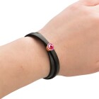 Slider rose gold 9mm (ID 5x2mm) with crystal stone in Crystal Royal Red DeLite 7mm 24K rose gold plated