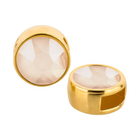 Slider gold 9mm (ID 5x2mm) with crystal stone in Crystal Ivory Cream 7mm 24K gold plated