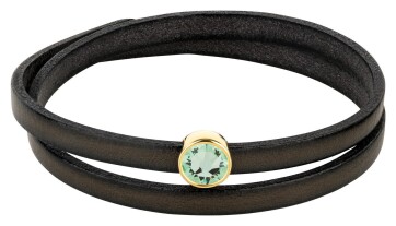 Schiebeperle gold 9mm (ID 5x2mm) mit Kristallstein in...