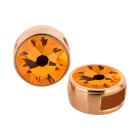 Curseur or rose 9mm (ID 5x2mm) avec pierre de cristal Sun 7mm (ID 5x2mm) 24K plaqué or rose