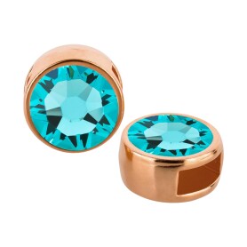Slider rose gold 9mm (ID 5x2mm) with crystal stone in...