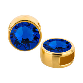 Slider gold 9mm (ID 5x2mm) with crystal stone in Majestic...