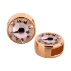 Slider rose gold 9mm (ID 5x2mm) with crystal stone in Vintage Rose 7mm 24K rose gold plated