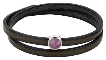 Curseur argent antique 9mm (ID 5x2mm) avec pierre de...