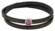 Slider or rose 9mm (ID 5x2mm) avec cristal en Cyclamen Opal 7mm plaqué or rose 24K