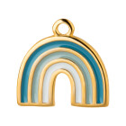Pendentif zamac arc-en-ciel or 16,7x16,3mm doré 24 carats avec émail bleu/bleu clair/blanc}