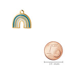 Pendentif zamac arc-en-ciel or 16,7x16,3mm doré 24 carats avec émail bleu/bleu clair/blanc}