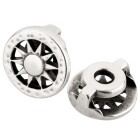 Zamak sliding bead round hammered with sun antique silver ID 10x2mm 999° silver-plated