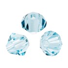 PRECIOSA Bicone (Rondelle Bead) Aquamarine 4mm}