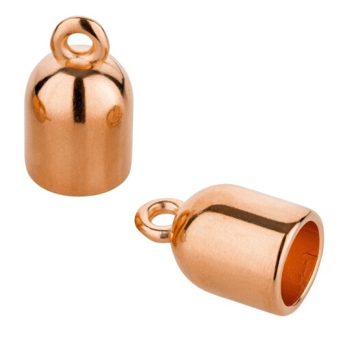 Zamak eindkap 22x13mm (ID 10mm) roségoud 24K roségoud verguld