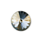Slider argento antico 14mm (ID 10x2mm) con Rivoli in Crystal Blue Shade 12mm 999° argentato stile antico