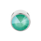 Slider plata antigua 14mm (ID 10x2mm) con Rivoli en Crystal Mint Green 12mm 999° plateado estilo antiguo