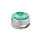 Slider plata antigua 14mm (ID 10x2mm) con Rivoli en Crystal Mint Green 12mm 999° plateado estilo antiguo
