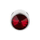 Slider argent antique 14mm (ID 10x2mm) avec Rivoli en Siam 12mm 999° argenté style antique