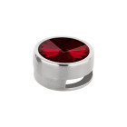 Slider argent antique 14mm (ID 10x2mm) avec Rivoli en Siam 12mm 999° argenté style antique
