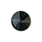 Slider argent antique 14mm (ID 10x2mm) avec Rivoli en Graphite 12mm 999° argenté style antique