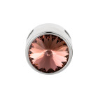 Slider antik silber 14mm (ID 10x2mm) mit Rivoli in Blush Rose 12mm 999° antik versilbert