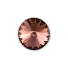 Slider antik silber 14mm (ID 10x2mm) mit Rivoli in Blush Rose 12mm 999° antik versilbert