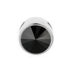 Slider antique silver 14mm (ID 10x2mm) with Rivoli in Jet 12mm 999° silver plated